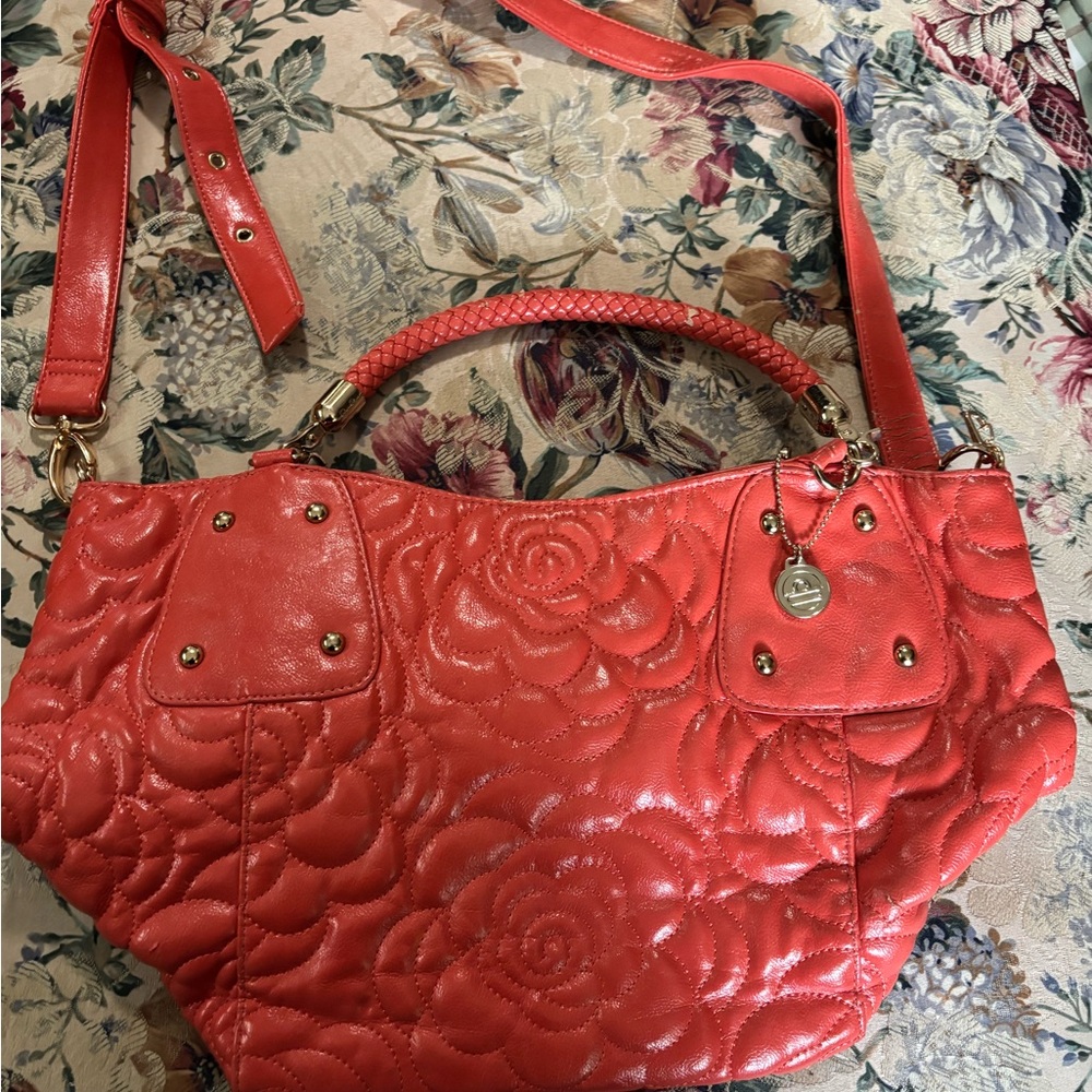 Big Buddha Vibrant Red Quilted Shoulder Bag